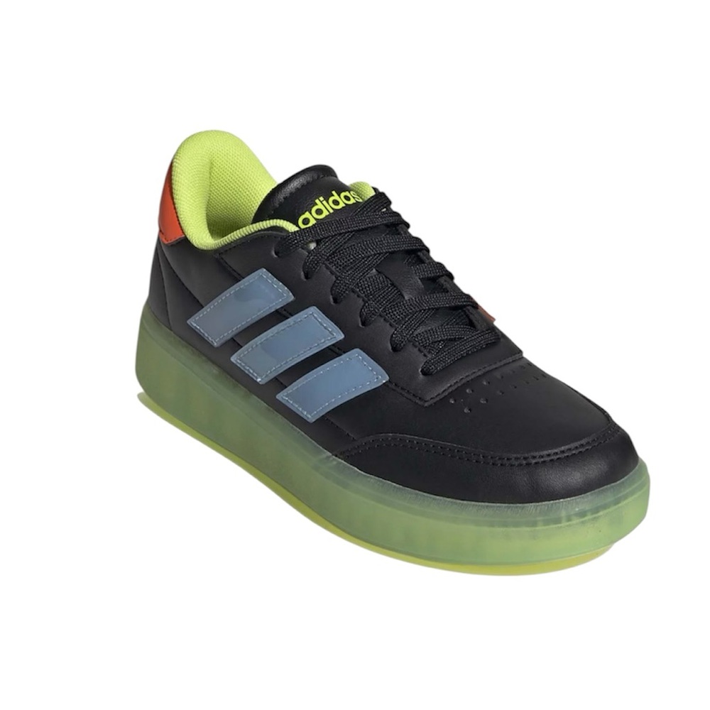 Adidas Men's Black and Neon Green Sneakers
